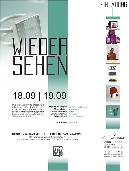 Einladung Ausstellung 2015 Goldschmiedin Usch Jacobi